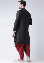 Load image into Gallery viewer, Black Dupion Silk Dhoti Kurta
