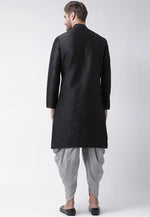 Load image into Gallery viewer, Black Dupion Silk Dhoti Kurta
