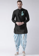 Load image into Gallery viewer, Black Dupion Silk Dhoti Kurta
