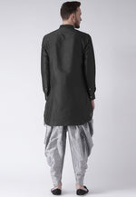 Load image into Gallery viewer, Black Dupion Silk Dhoti Kurta
