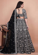 Load image into Gallery viewer, Black Georgette Circular Lehenga Choli
