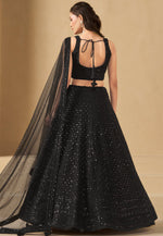 Load image into Gallery viewer, Black Georgette Circular Lehenga Choli
