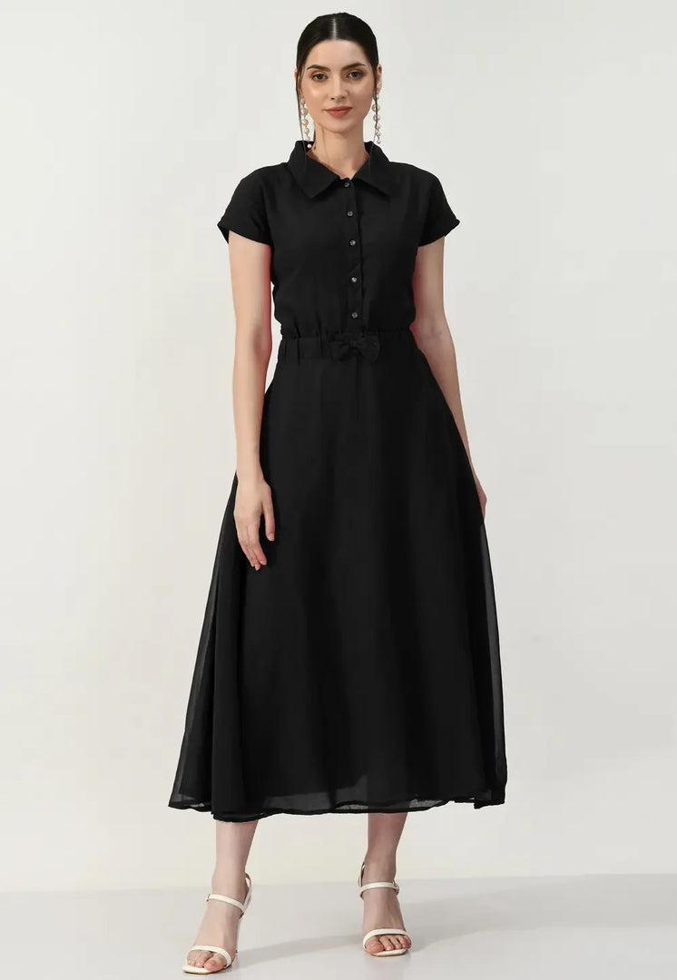 Black Georgette Gown