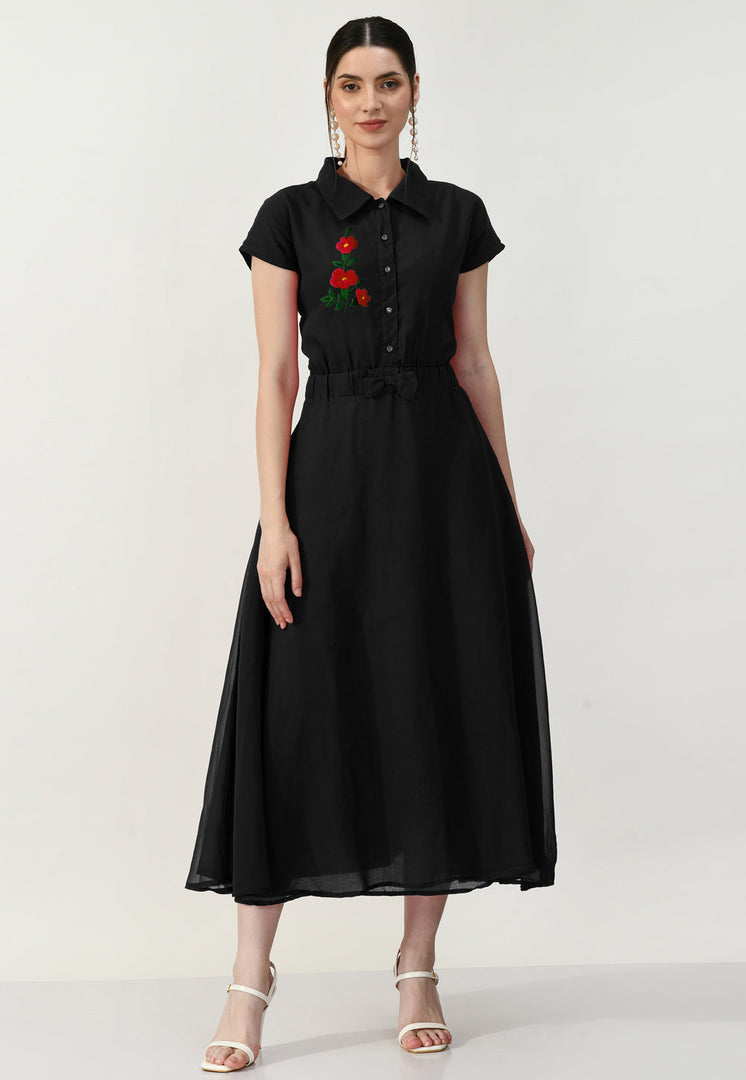 Black Georgette Gown