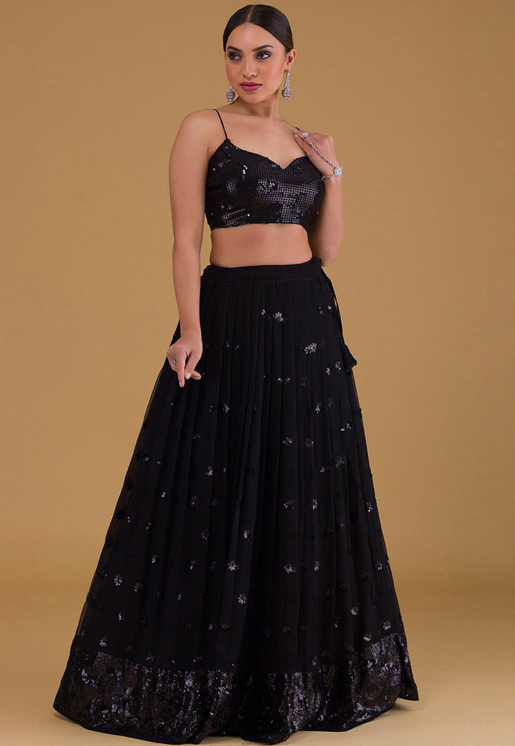 Black Georgette Lehenga Choli