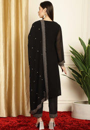 Black Georgette Pant Style Suit