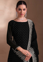 Black Georgette Pant Style Suit