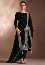 Load image into Gallery viewer, Black Georgette Pant Style Suit
