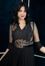 Load image into Gallery viewer, Black Georgette Readymade Anarkali Suit
