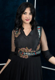 Black Georgette Readymade Anarkali Suit