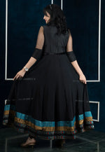 Load image into Gallery viewer, Black Georgette Readymade Anarkali Suit
