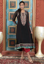 Load image into Gallery viewer, Black Georgette Readymade Anarkali Suit
