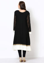 Load image into Gallery viewer, Black Georgette Readymade Churidar Suit
