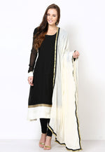 Load image into Gallery viewer, Black Georgette Readymade Churidar Suit
