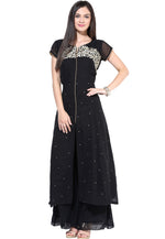 Load image into Gallery viewer, Black Georgette Readymade Palazzo Suit
