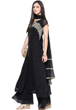 Load image into Gallery viewer, Black Georgette Readymade Palazzo Suit
