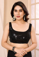 Load image into Gallery viewer, Black Georgette Saree With Blouse
