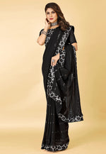 Load image into Gallery viewer, Black Georgette Saree With Blouse
