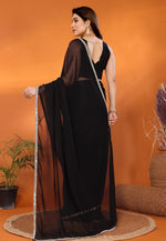 Load image into Gallery viewer, Black Georgette Saree With Blouse
