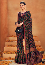 Load image into Gallery viewer, Black Georgette Saree With Blouse
