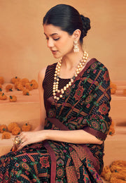 Black Georgette Saree With Blouse