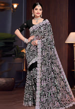 Load image into Gallery viewer, Black Georgette Sequence Saree
