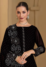 Load image into Gallery viewer, Black Georgette Straight Suit
