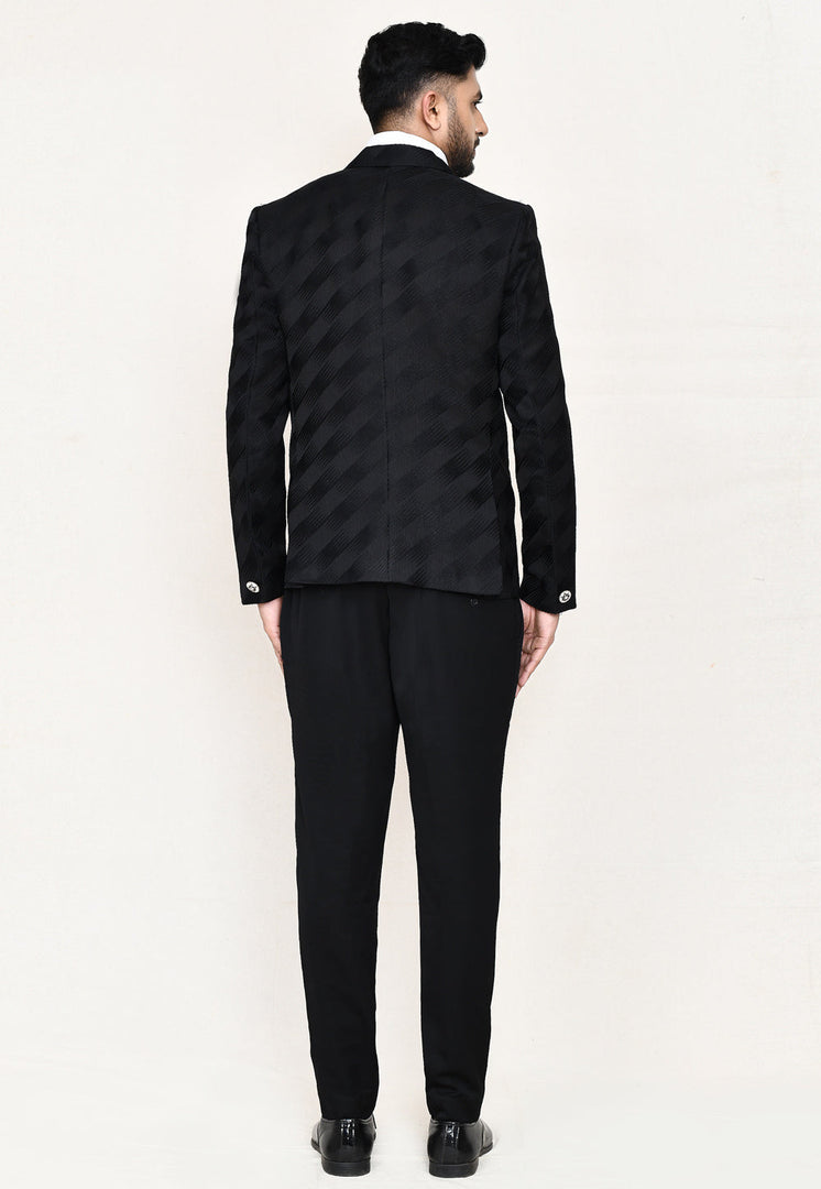 Black Jacquard Tuxedos Suit