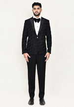 Load image into Gallery viewer, Black Jacquard Tuxedos Suit
