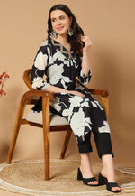 Load image into Gallery viewer, Black Muslin Kurta Set With Pent
