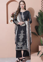 Load image into Gallery viewer, Black Muslin Pakistani Suit
