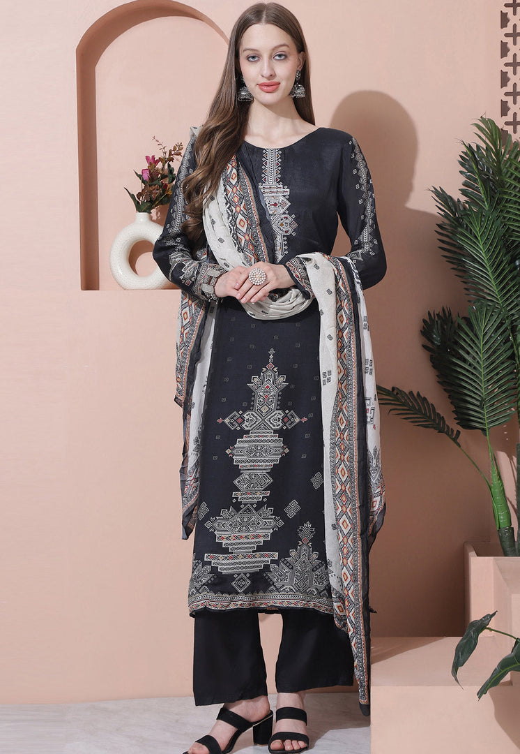 Black Muslin Pakistani Suit