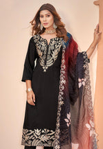 Load image into Gallery viewer, Black Muslin Pant Style Suit
