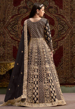 Load image into Gallery viewer, Black Net Embroidered Long Anarkali Suit
