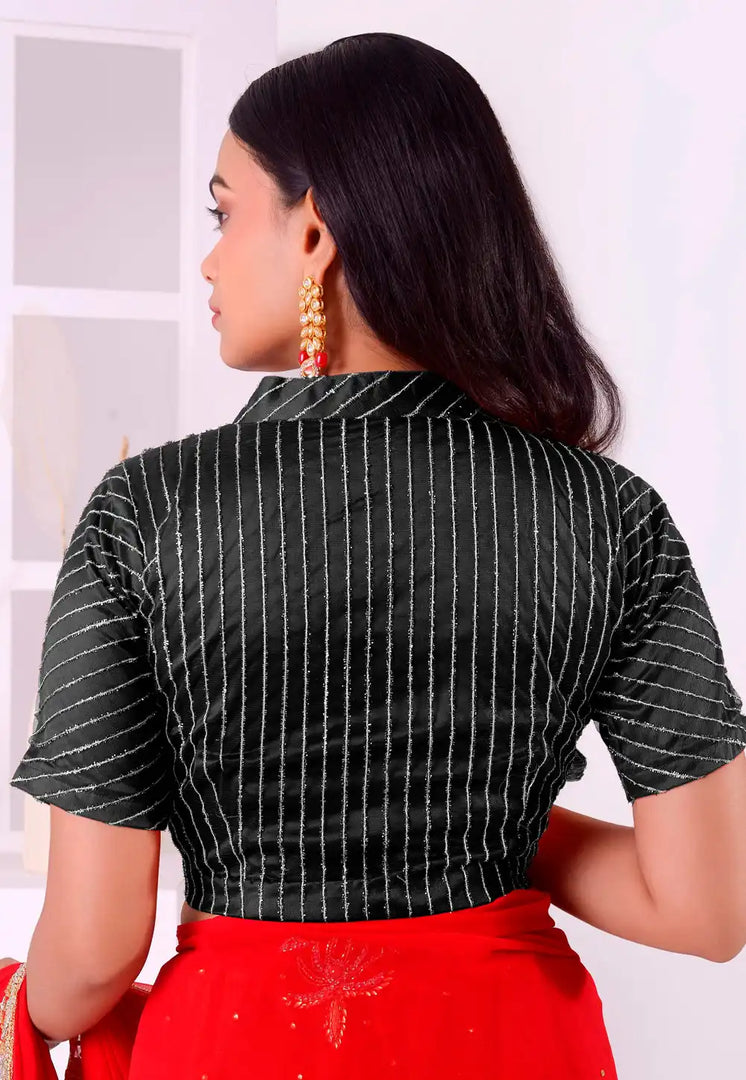 Black Net Readymade Blouse