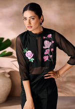 Load image into Gallery viewer, Black Organza Co-Ords Set
