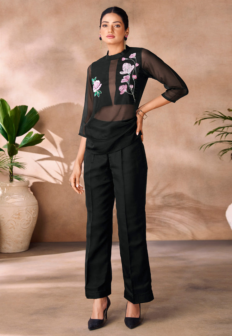 Black Organza Co-Ords Set