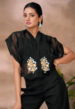 Load image into Gallery viewer, Black Organza Co-Ords Set

