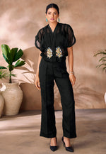 Load image into Gallery viewer, Black Organza Co-Ords Set
