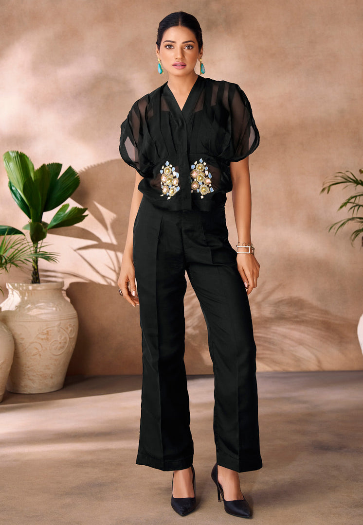 Black Organza Co-Ords Set