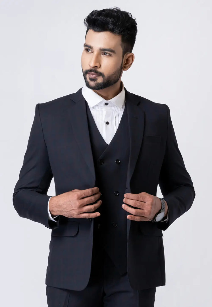 Black Polyester Tuxedos Suit