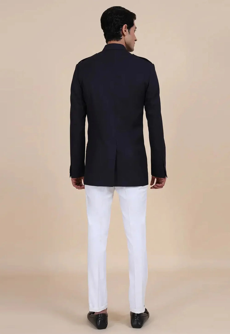 Black Rayon Jodhpuri Suit