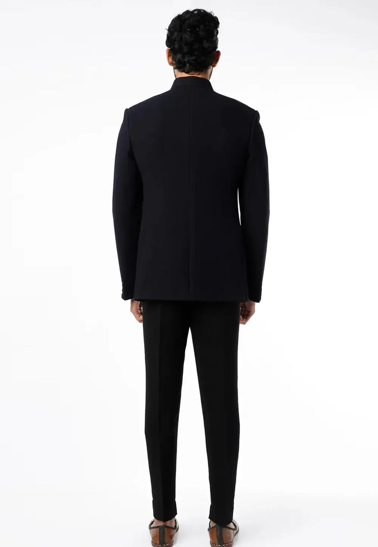 Black Rayon Jodhpuri Suit