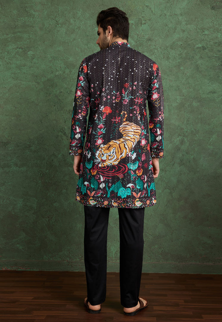 Black Rayon Kurta Pajama