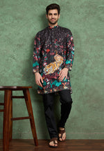 Load image into Gallery viewer, Black Rayon Kurta Pajama
