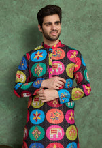 Load image into Gallery viewer, Black Rayon Kurta Pajama

