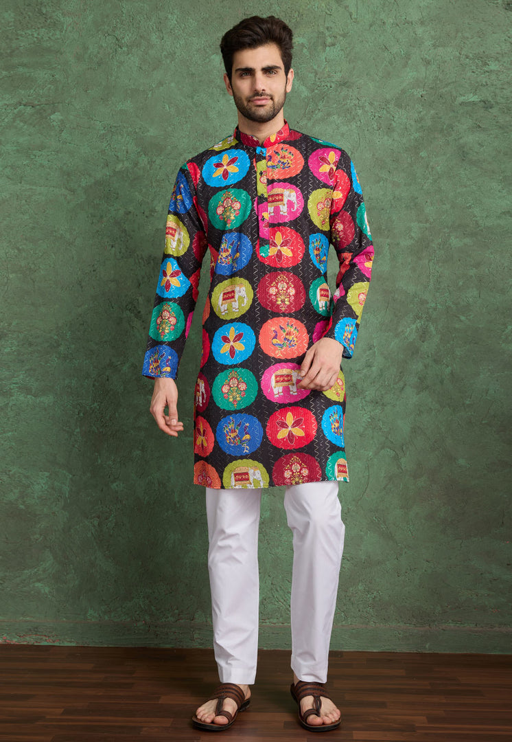 Black Rayon Kurta Pajama