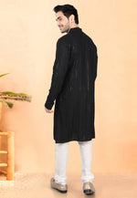 Load image into Gallery viewer, Black Rayon Kurta Pajama
