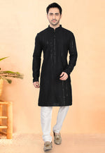 Load image into Gallery viewer, Black Rayon Kurta Pajama
