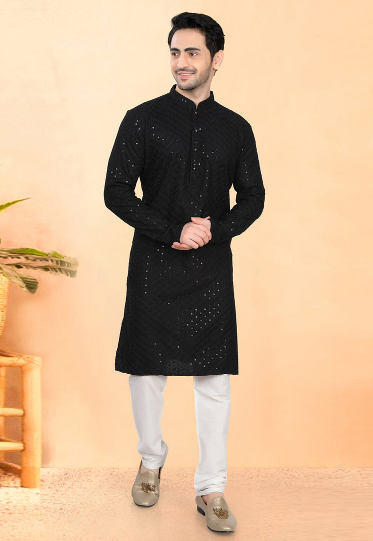 Black Rayon Kurta Pajama